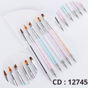 PACK X6 PINCELES + 6 DOTTINS PARA NAIL ART CITY GIRL 12745
